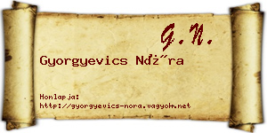 Gyorgyevics Nóra névjegykártya